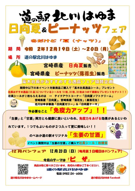 道の駅北川はゆま　日向夏＆ピーナッツフェア 冬だけど「夏（ナッツ）」