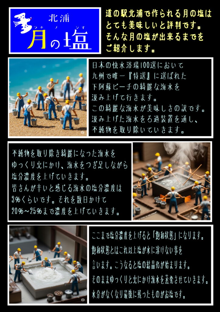 道の駅北浦製造の「月の塩」は、のべおか３つの道の駅（北川はゆま、北浦、北方よっちみろ屋）で販売しています！！